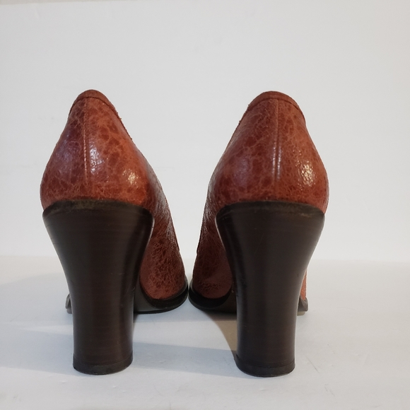 Dries Van Noten Reddish Brown Wooden Block Heel Sz: 6.5 - Picture 4 of 14
